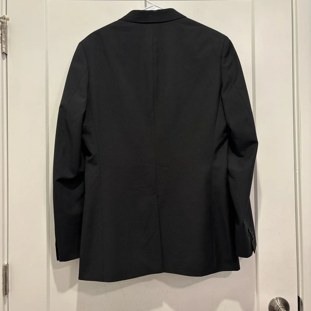 Banana Republic Mens 38R Black Wool‎ Mohair Blend Two Button Suit Jacket Blazer